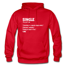 Load image into Gallery viewer, "SINGLE" Unisex Hoodie (4 fashion colors) - red