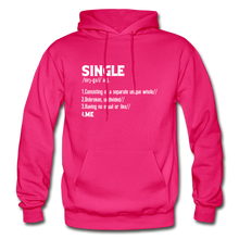 Load image into Gallery viewer, "SINGLE" Unisex Hoodie (4 fashion colors) - fuchsia