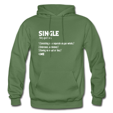 Load image into Gallery viewer, "SINGLE" Unisex Hoodie (4 fashion colors) - military green
