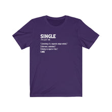 Load image into Gallery viewer, &quot;SINGLE&quot; Jersey Short Sleeve Tee (9 fashion colors)